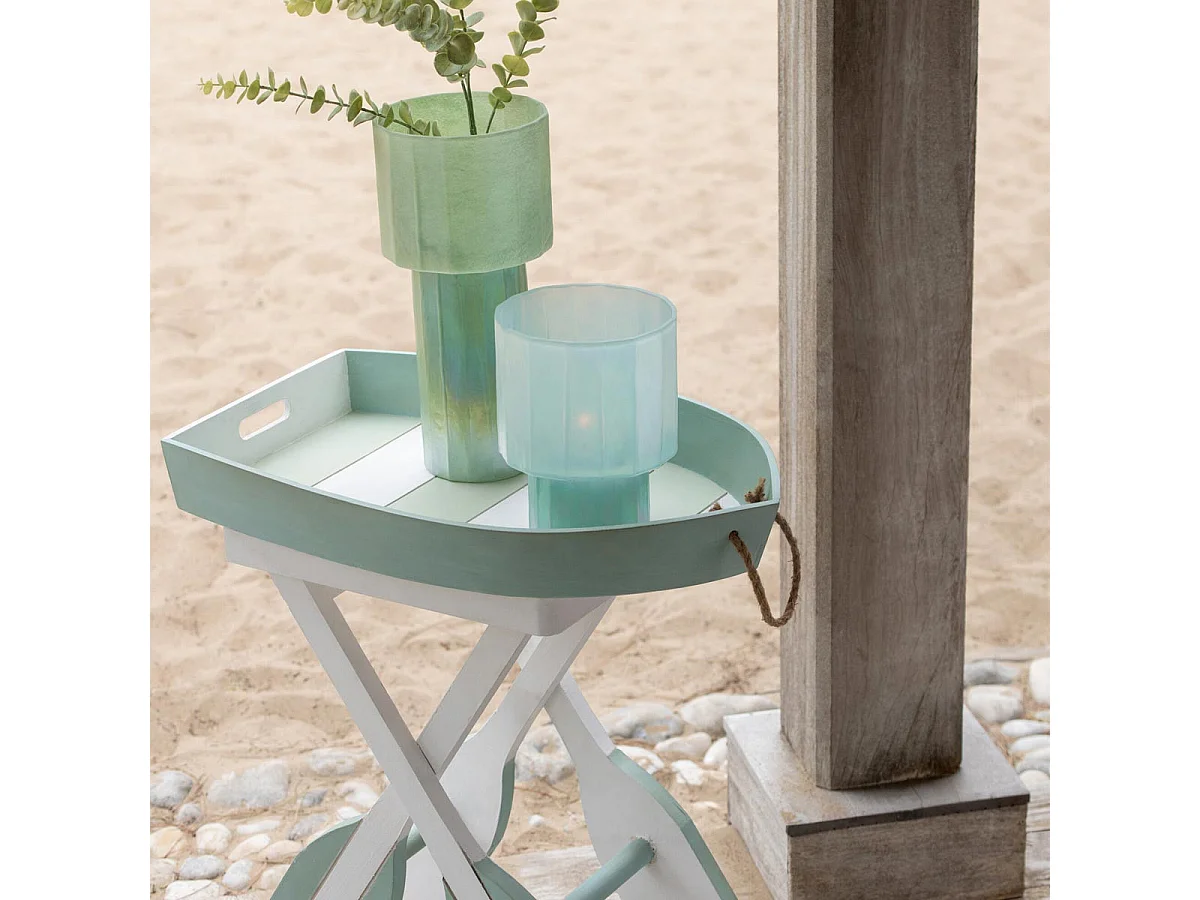 Photophore Design en Verre "Ann" 23cm Bleu