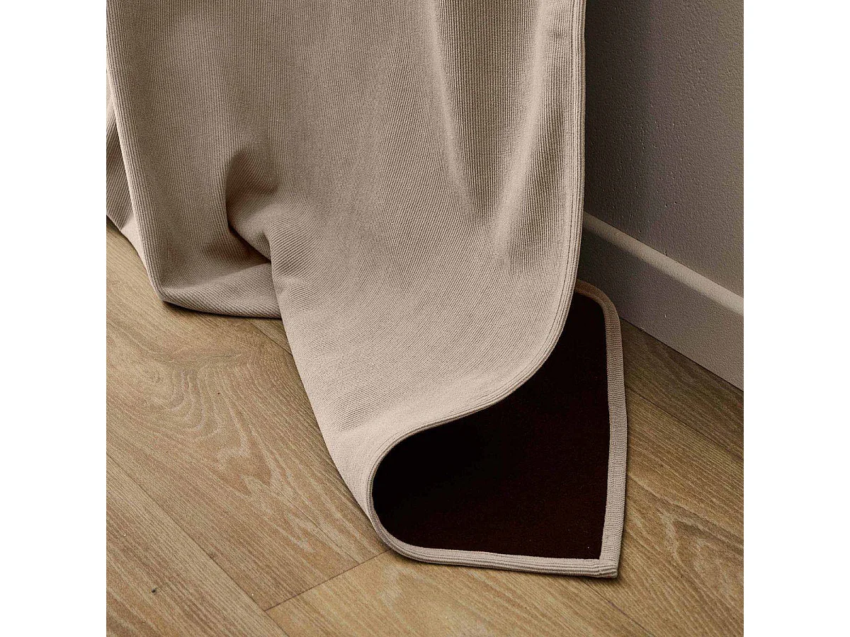 Rideau Isolant en Velours Côtelé "Madison" 140x260cm Noisette