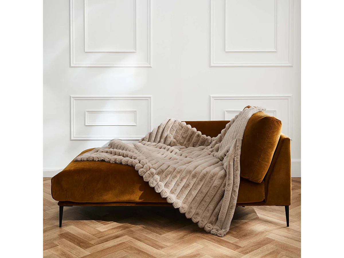 Plaid Imitation Fourrure "Boudoir" 180x220cm Sable