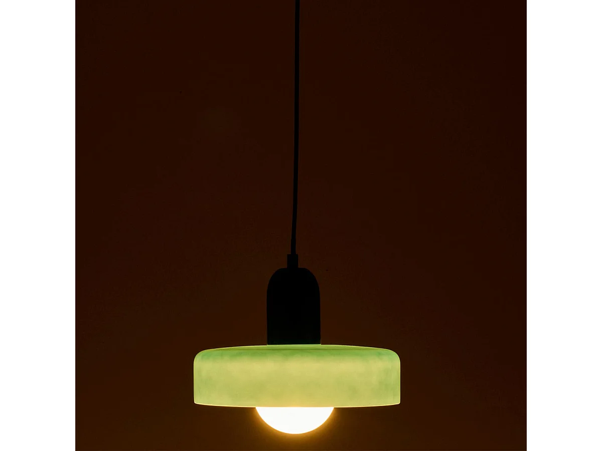 Suspension Design en Verre "Retro" 25cm Vert