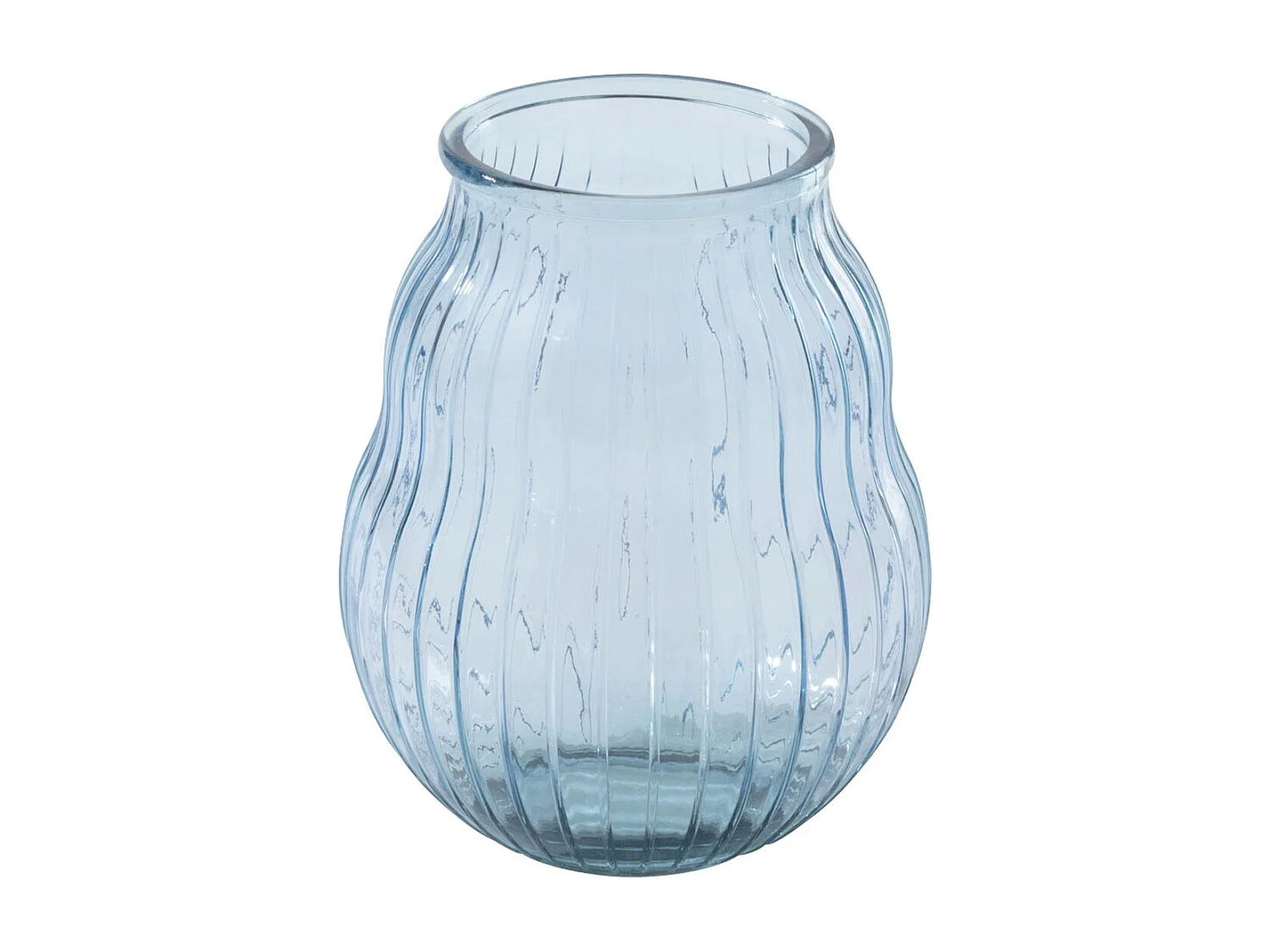 Photophore Design en Verre "Ligné" 35cm Bleu