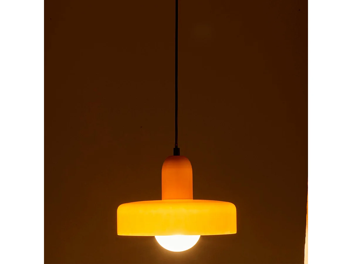 Suspension Design en Verre "Retro" 25cm Orange