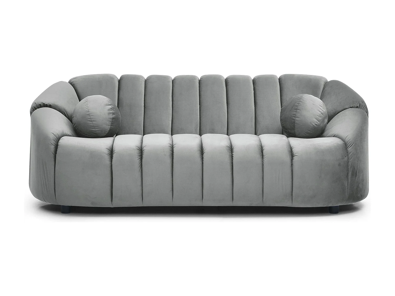 Canapé 3 places design Sidonie Velours Gris