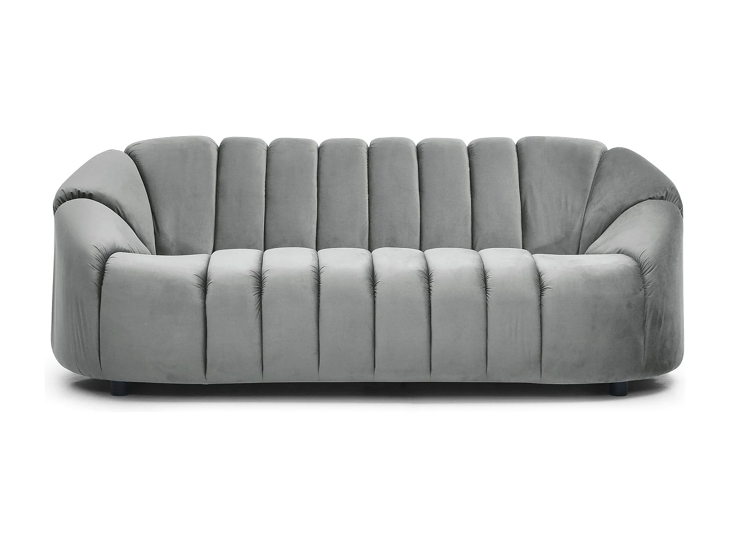 Canapé 3 places design Sidonie Velours Gris