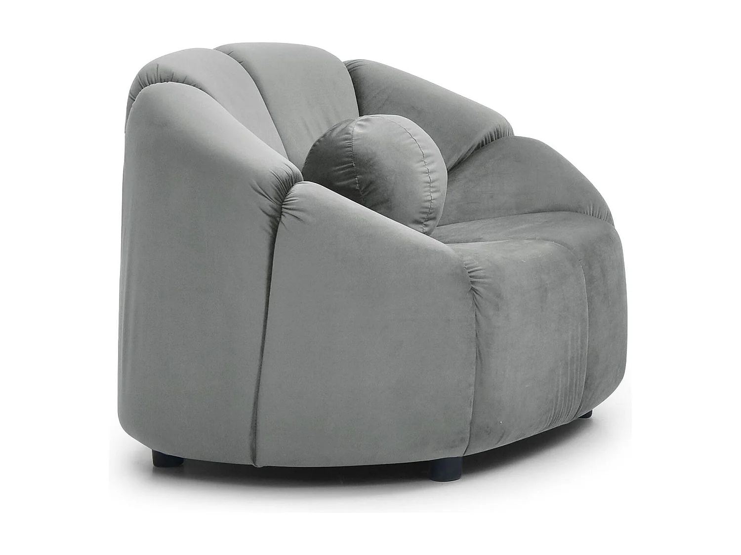 Fauteuil design arrondi Sidonie Velours Gris