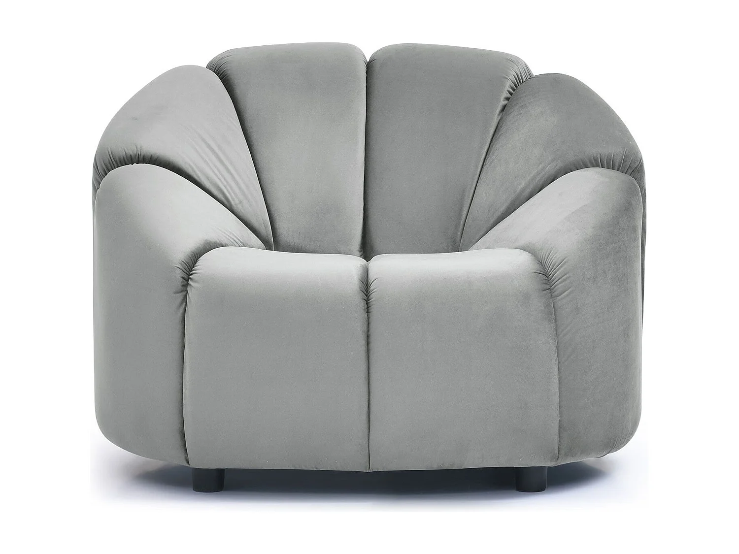 Fauteuil design arrondi Sidonie Velours Gris