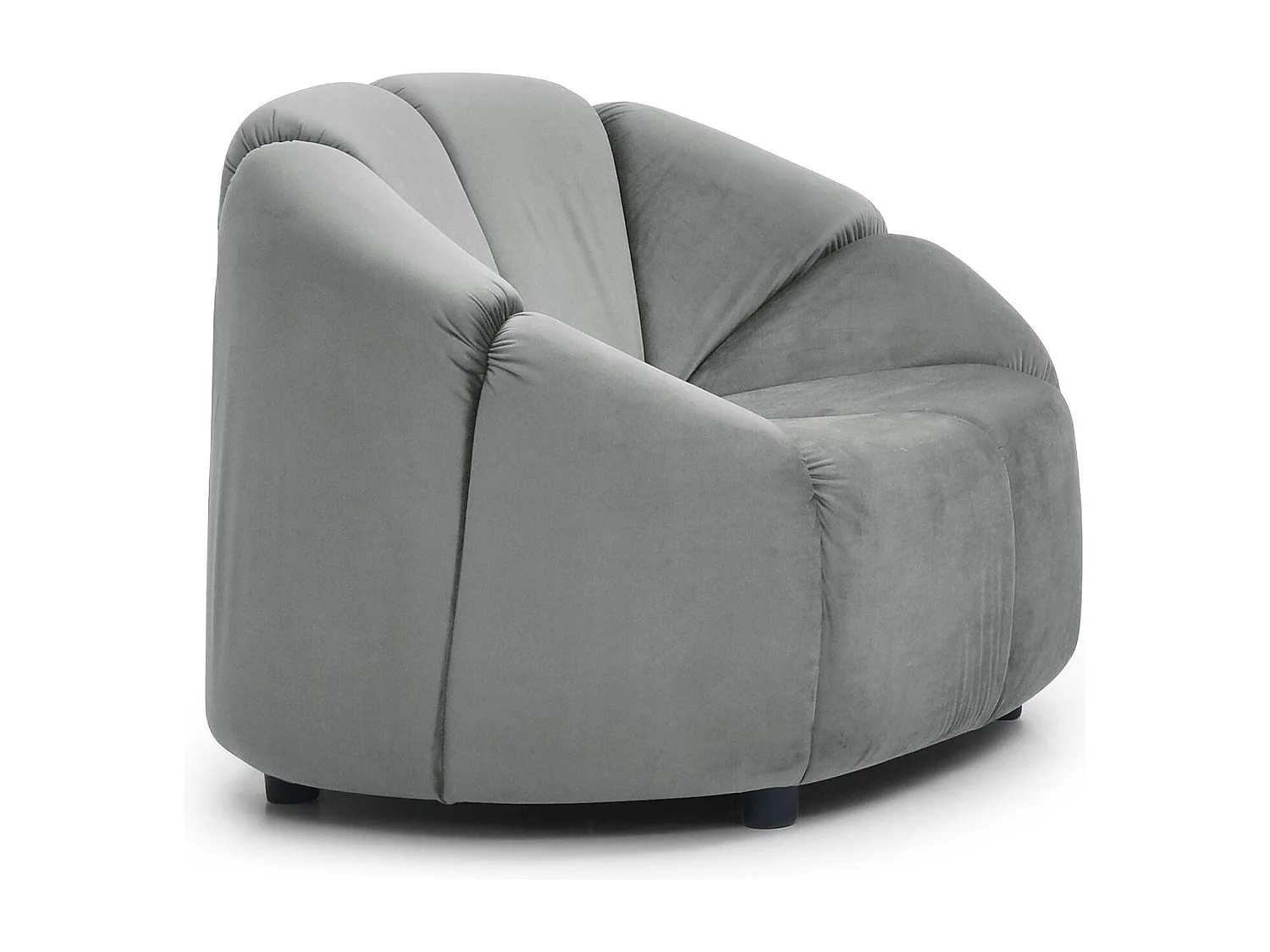 Fauteuil design arrondi Sidonie Velours Gris