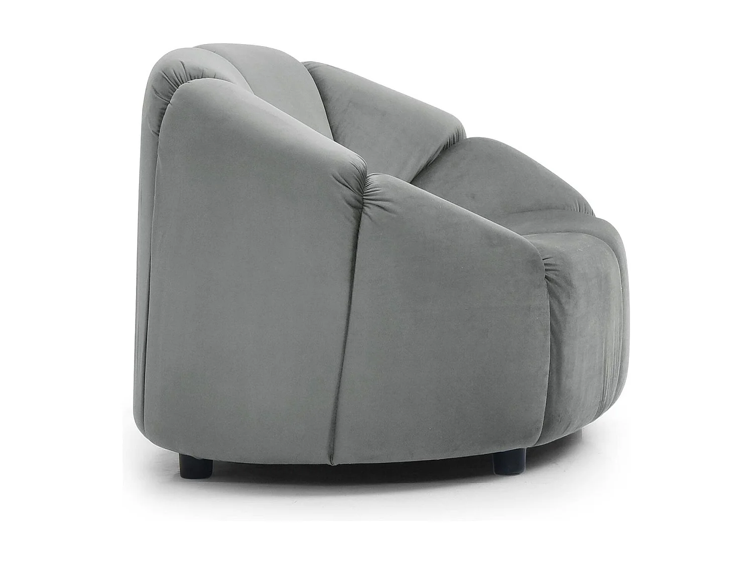 Fauteuil design arrondi Sidonie Velours Gris