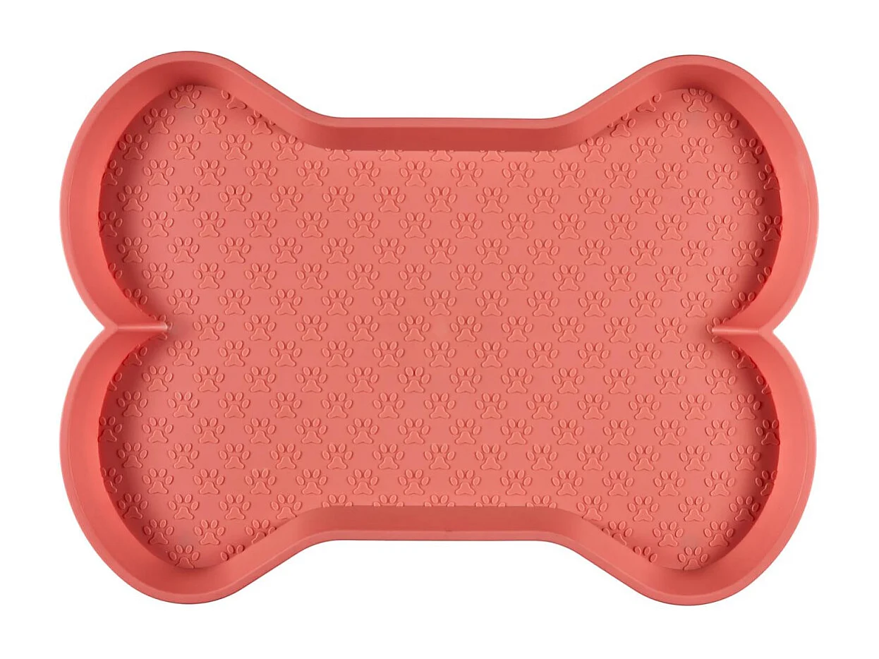 Tapis Antidérapant Gamelle "Os" 58cm Rose