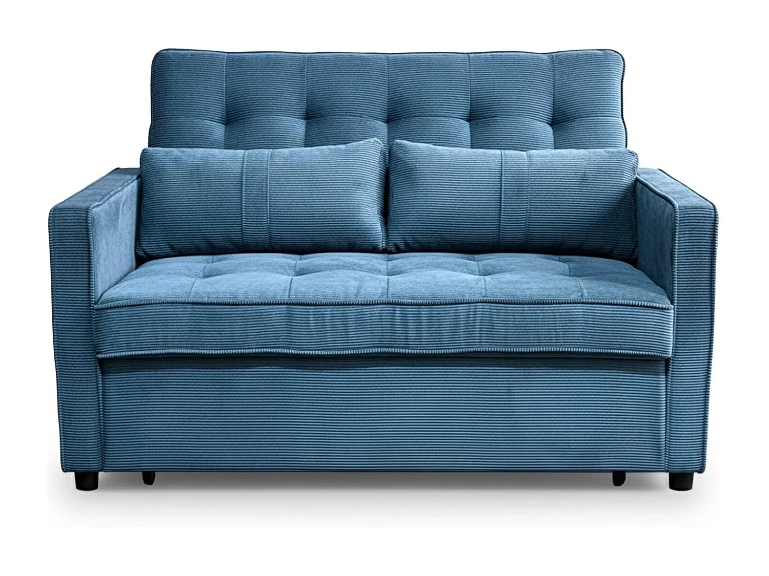 Canapé convertible 2 places Komaria Velours côtelé Bleu
