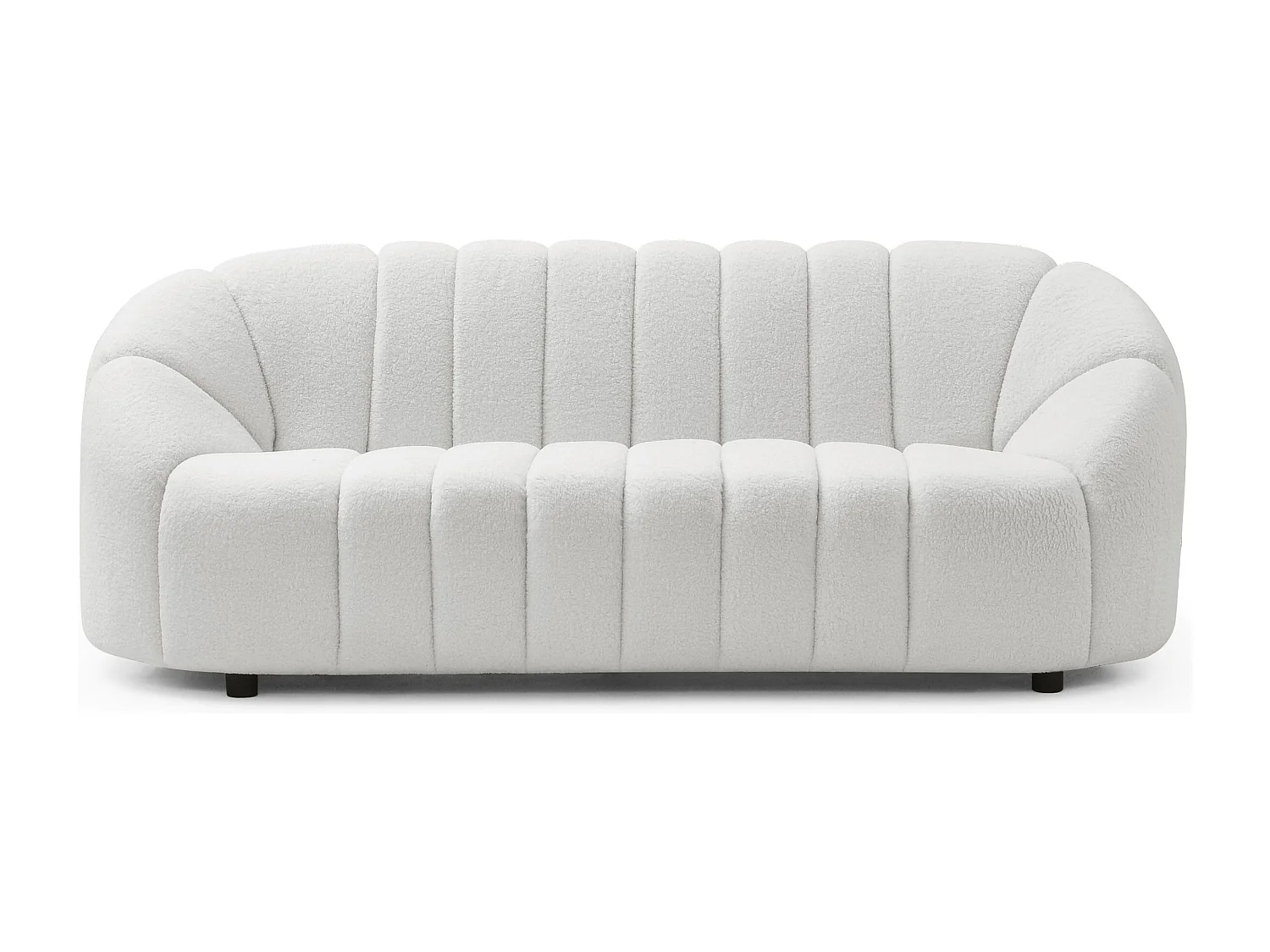 Canapé 3 places design Sidonie Tissu bouclette Blanc