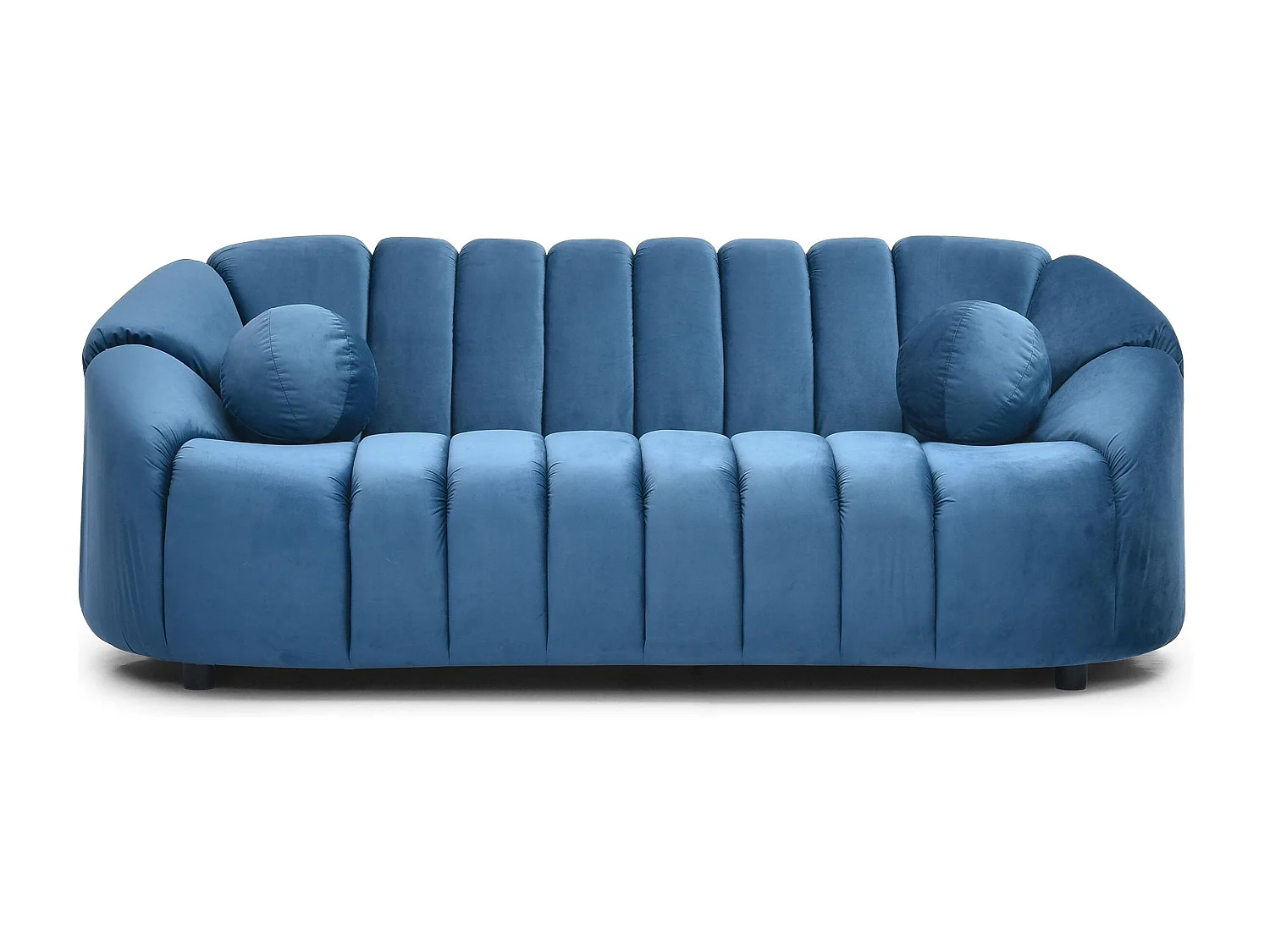 Canapé 3 places design Sidonie Velours Bleu