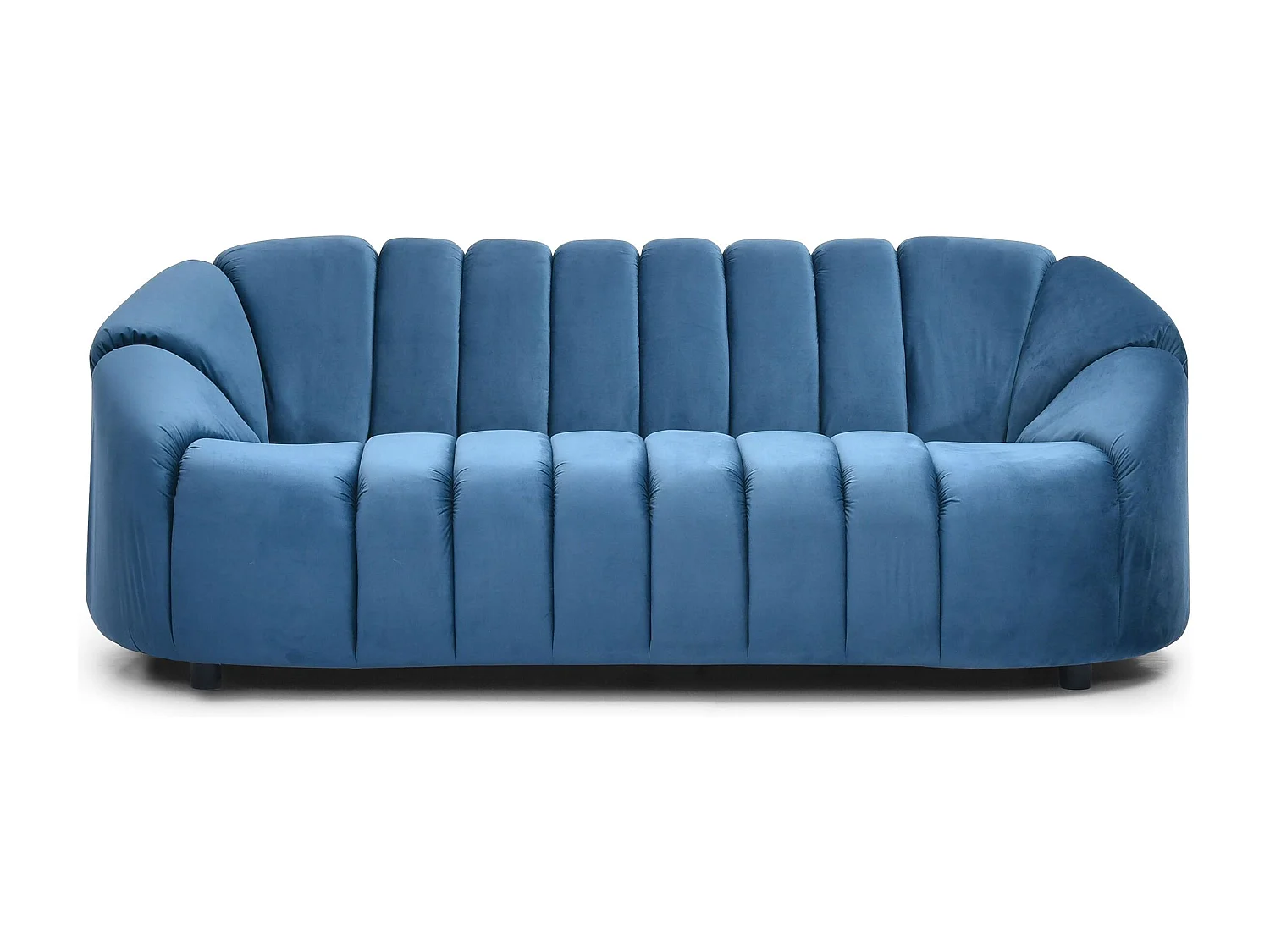 Canapé 3 places design Sidonie Velours Bleu