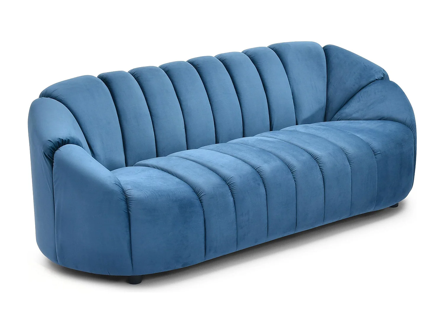 Canapé 3 places design Sidonie Velours Bleu
