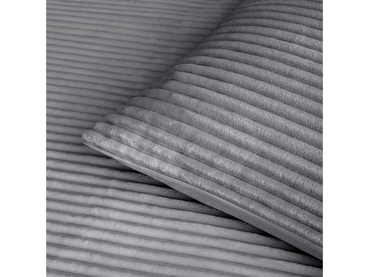 Parure de Lit 3 Pièces "Veloutea" 240x220cm Anthracite