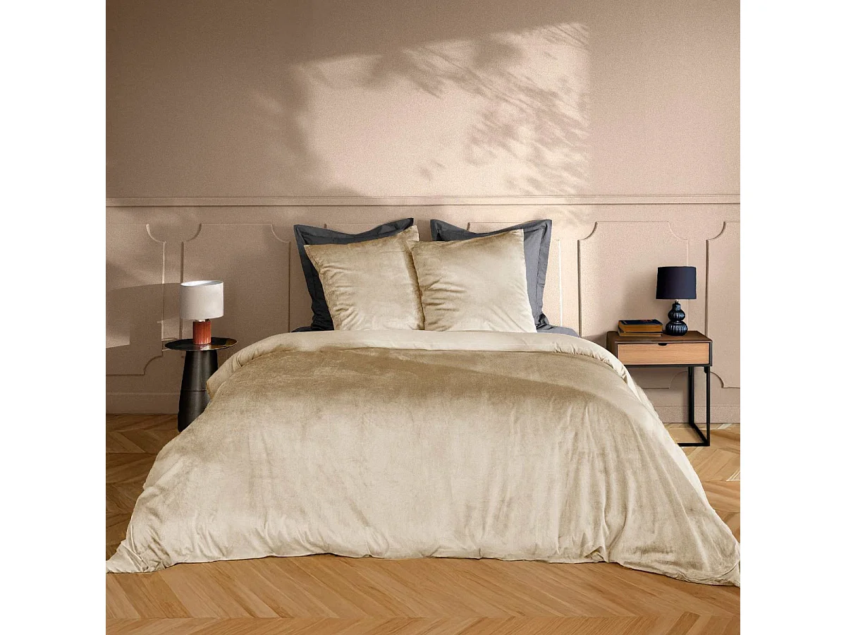Parure de Lit 3 Pièces "Velina" 240x220cm Sable