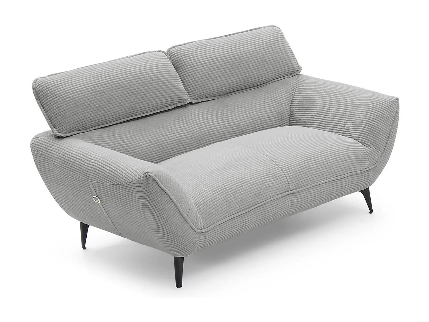 Canapé 2 places moderne avec dossier réglable Ghislain Velours côtelé Gris