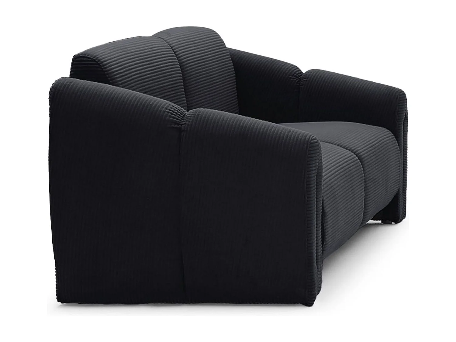 Canapé 2 places design Maximilien Métal doré et Velours côtelé Noir