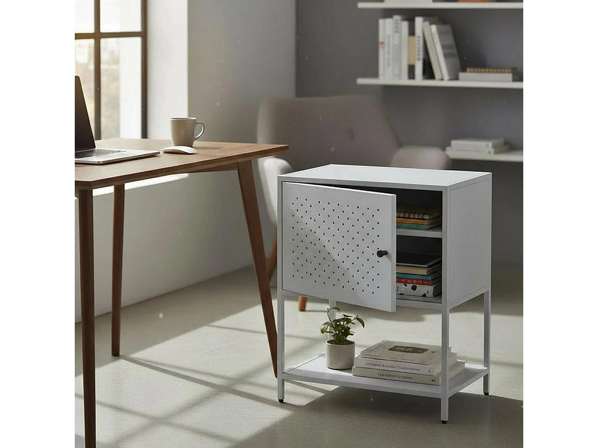 Table de Chevet Design "Boston" 60cm Gris