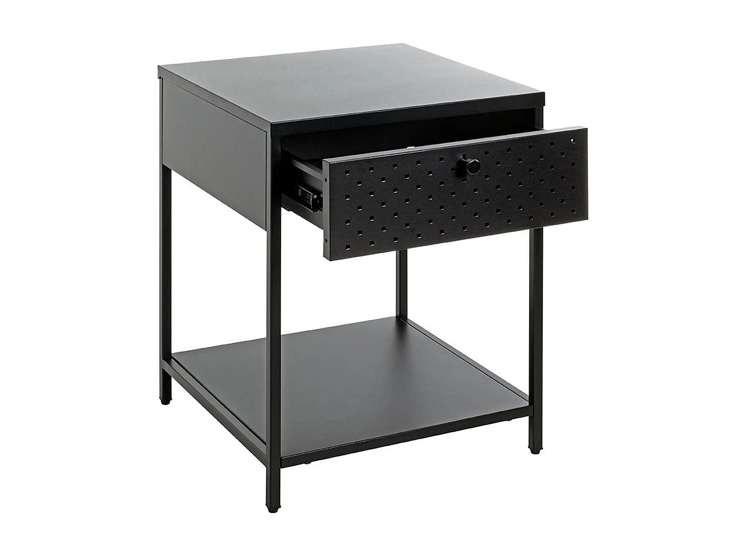 Table de Chevet 1 Tiroir "Boston" 53cm Noir