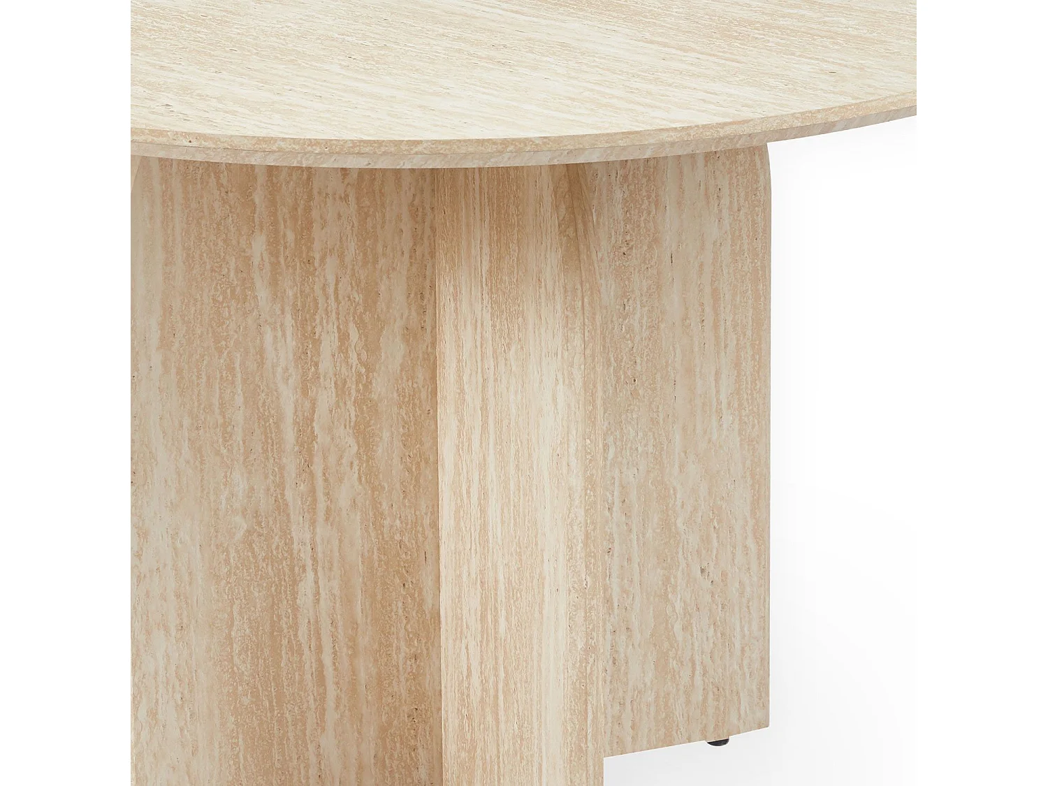 Table ronde élégante 120cm Calyptus Effet travertin Beige