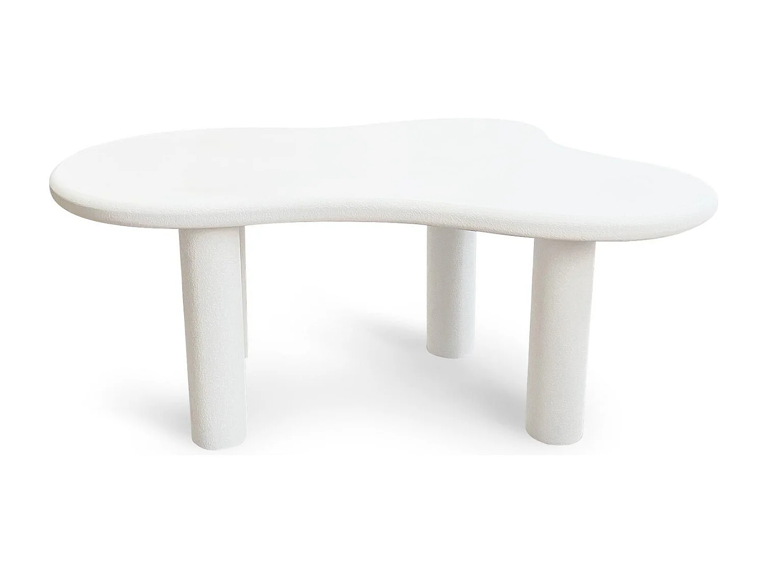 Table à manger forme nuage asymétrique L180cm VALDO Blanc minéral texturé