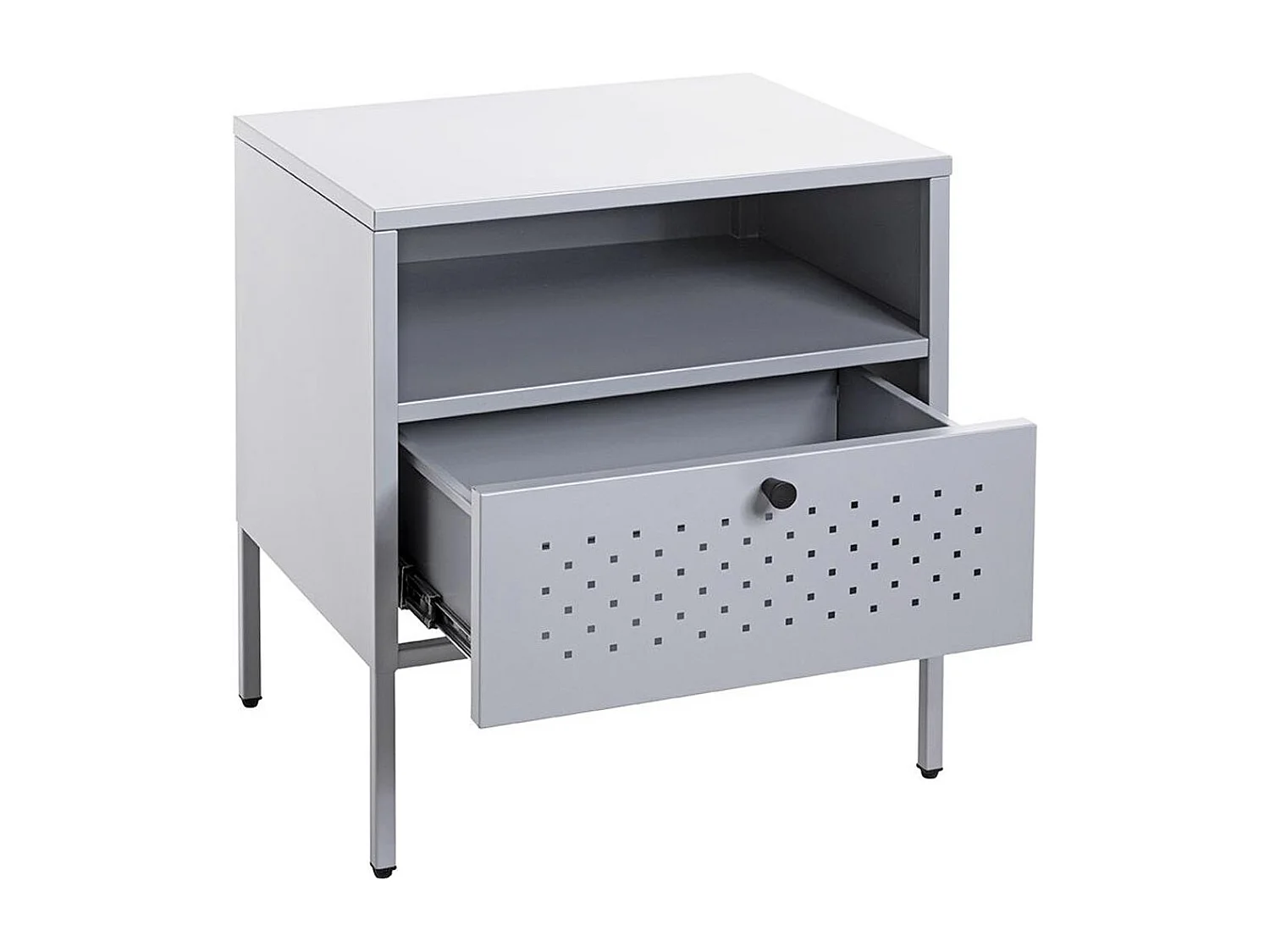 Table de Chevet 1 Tiroir "Boston" 50cm Gris