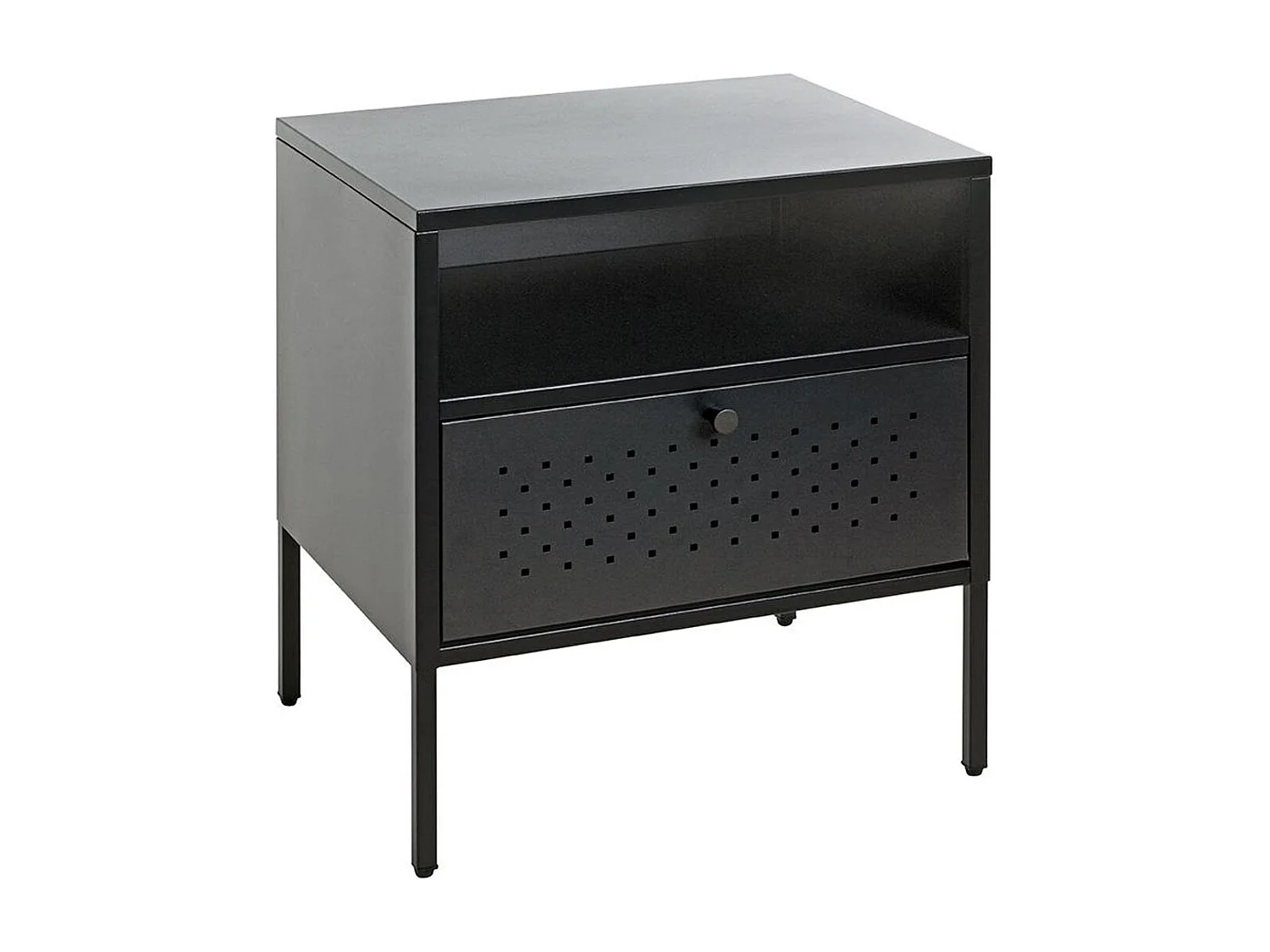 Table de Chevet 1 Tiroir "Boston" 50cm Noir