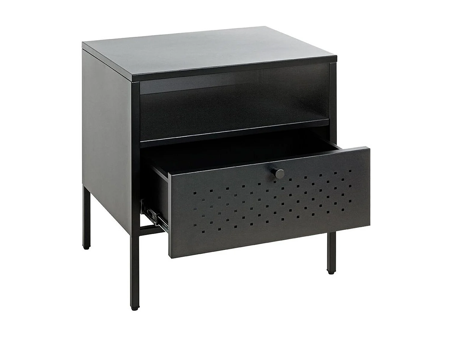 Table de Chevet 1 Tiroir "Boston" 50cm Noir