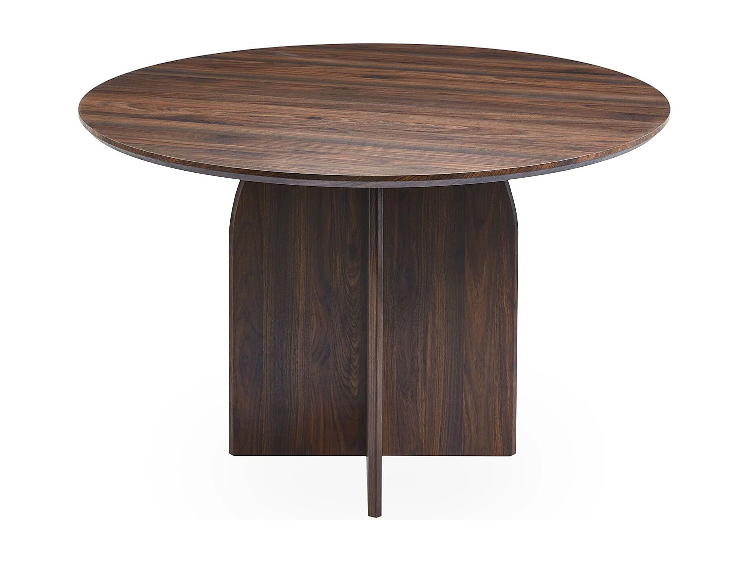 Table ronde élégante 120cm Calyptus Bois foncé