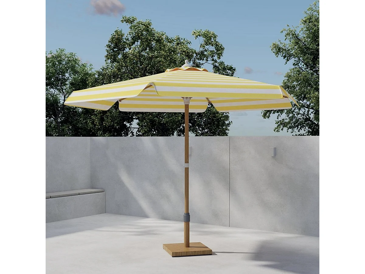 Parasol à Rayures "Cerox" 270cm Jaune & Blanc