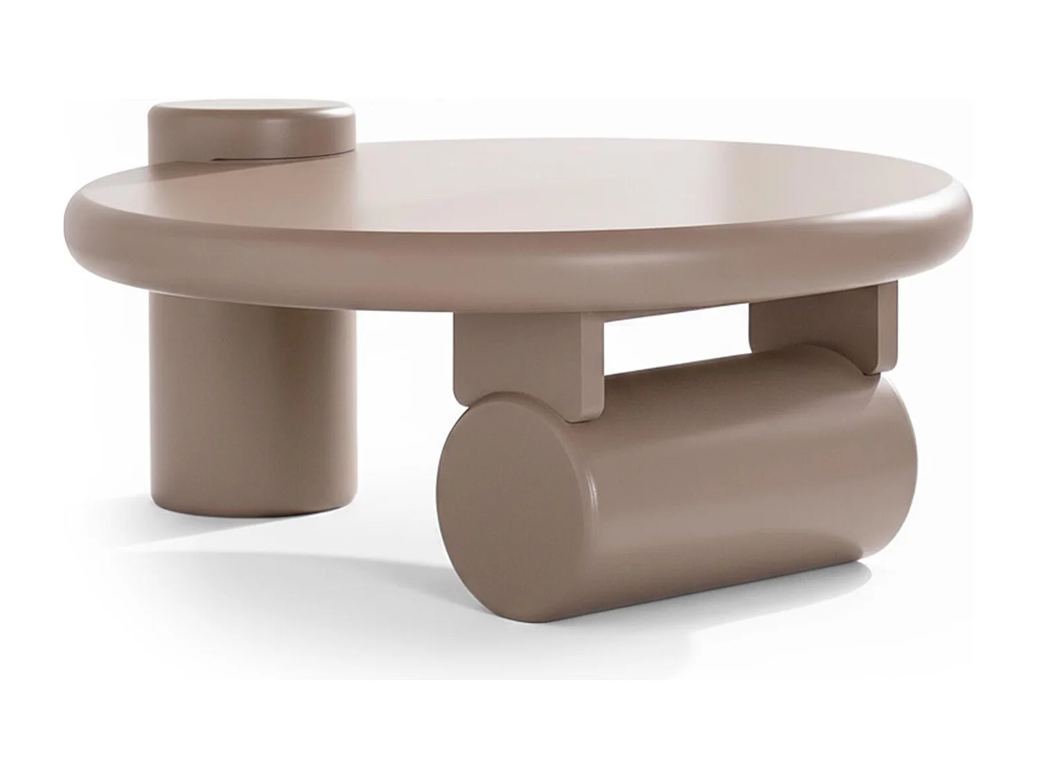 Table basse ronde asymétrique 100cm Yang Taupe