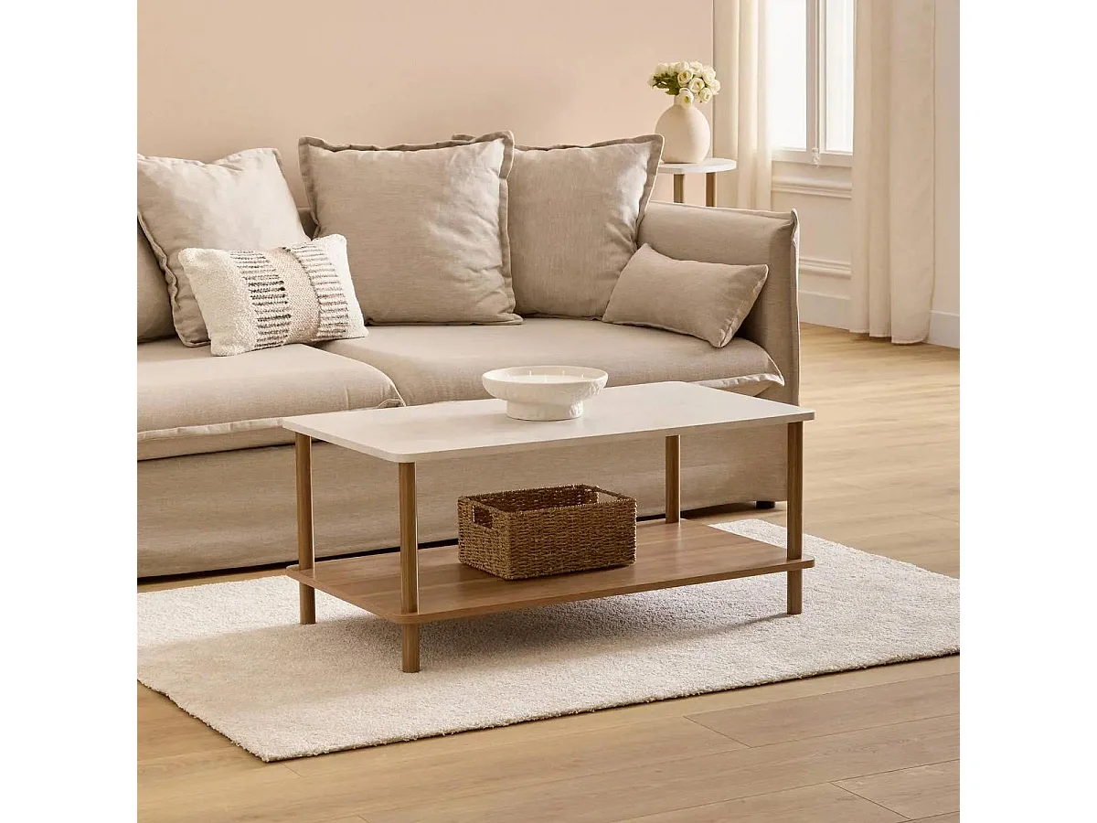 Table Basse Design "Côme" 90cm Marron