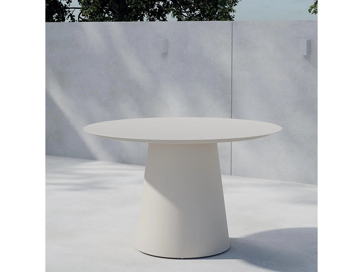 Table de Jardin Ronde "Lanzo" 120cm Beige