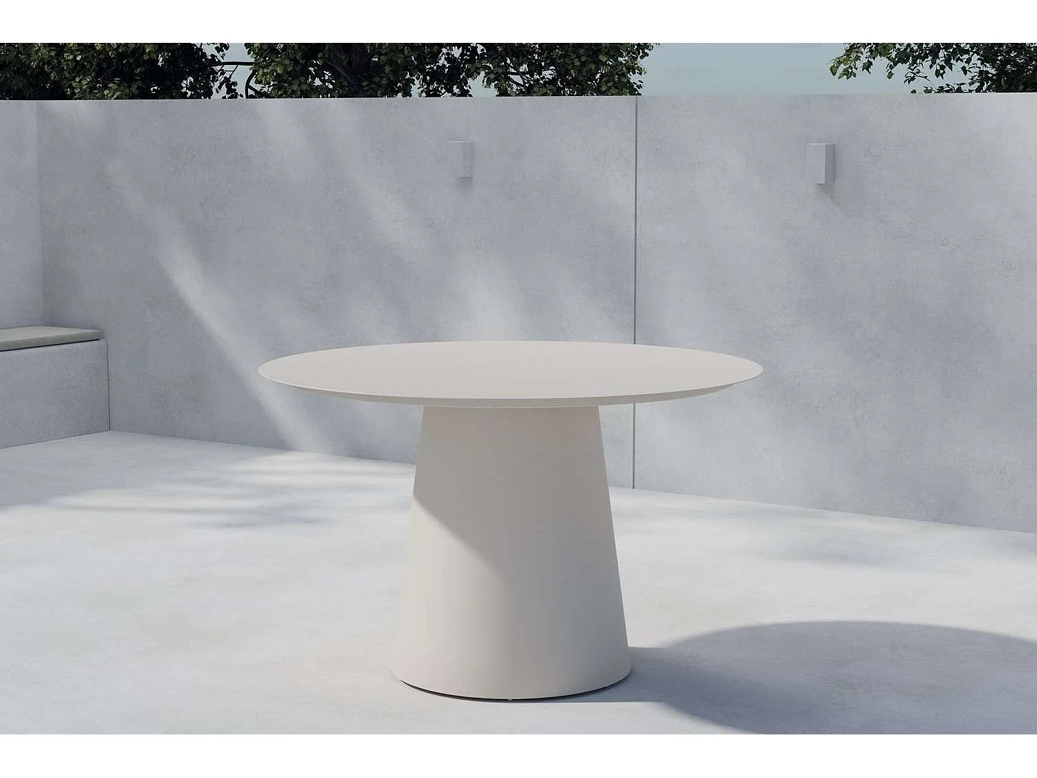 Table de Jardin Ronde "Lanzo" 120cm Beige