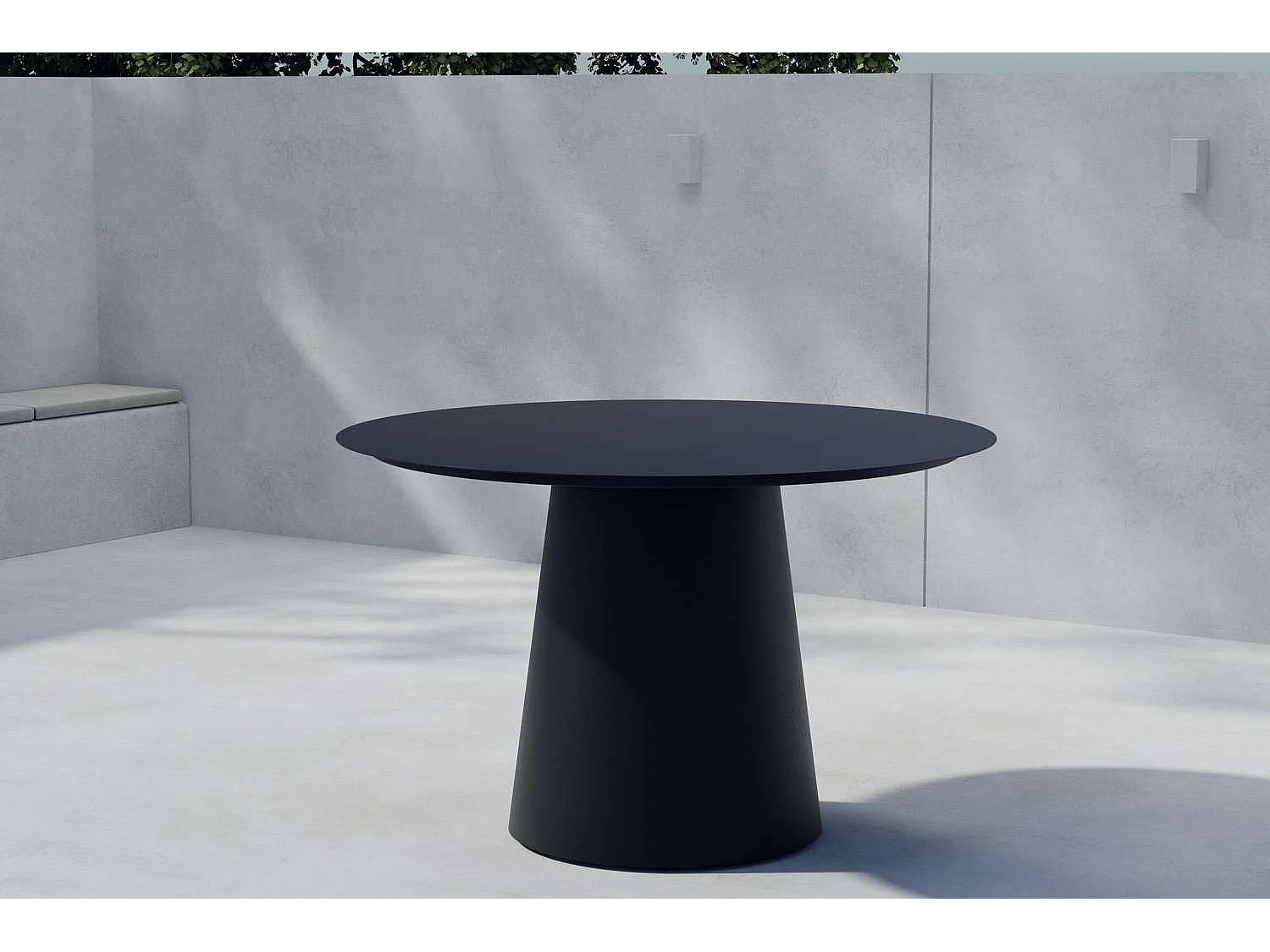 Table de Jardin Ronde "Lanzo" 120cm Noir