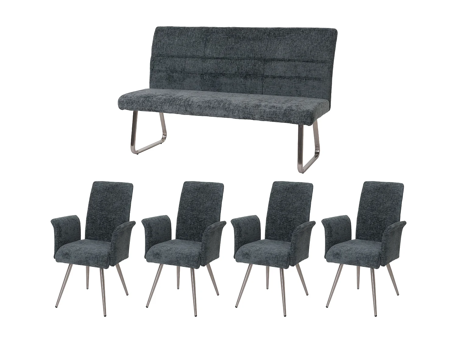 Ensemble de salle à manger MCW-G55 (5 pièces),  bleu-vert