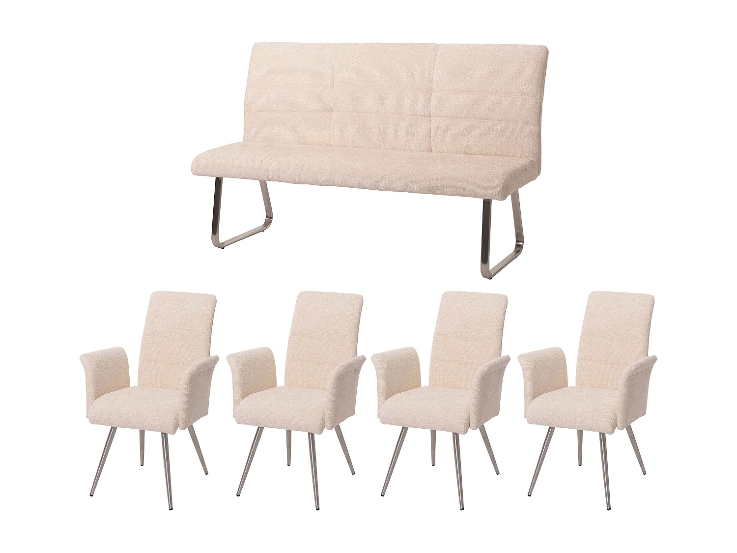 Ensemble de salle à manger MCW-G55 (5 pièces),  crème