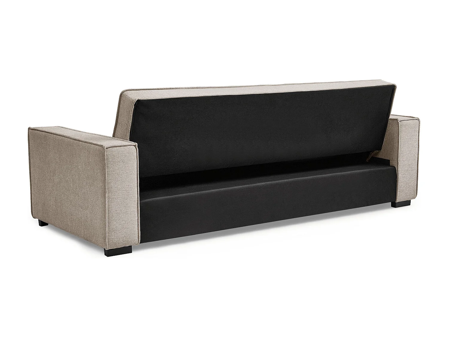 Canapé convertible clic-clac 3 places Pikado Tissu effet lin Taupe clair