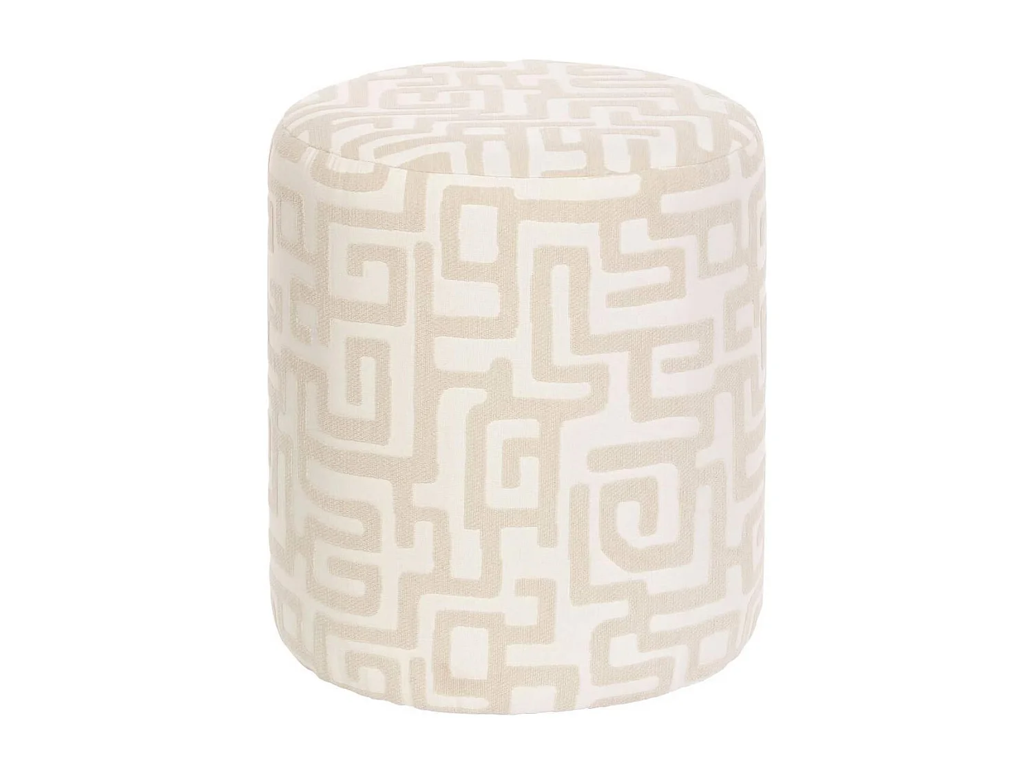 Pouf Rond Moderniste "Delor" 40cm Blanc