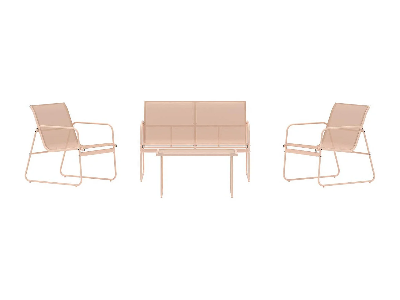 Salon de Jardin 4 Places "Scopello" 110cm Beige