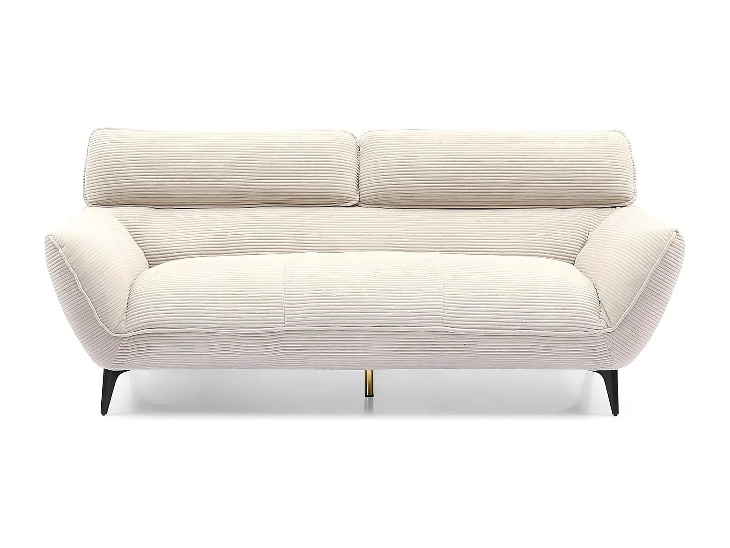 Canapé 3 places moderne avec dossier réglable Ghislain Velours côtelé Crème