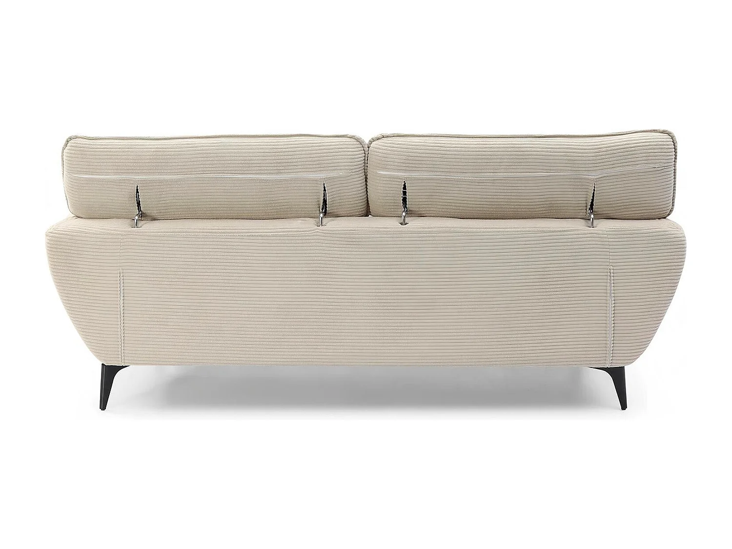 Canapé 3 places moderne avec dossier réglable Ghislain Velours côtelé Crème