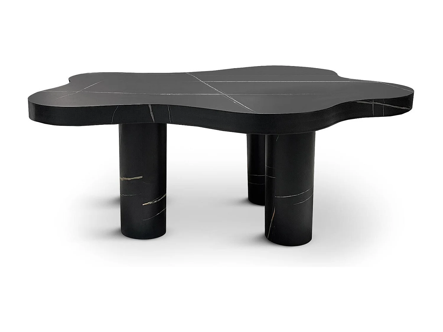 Table basse forme nuage 69x100cm Lagoon Effet Marbre Noir
