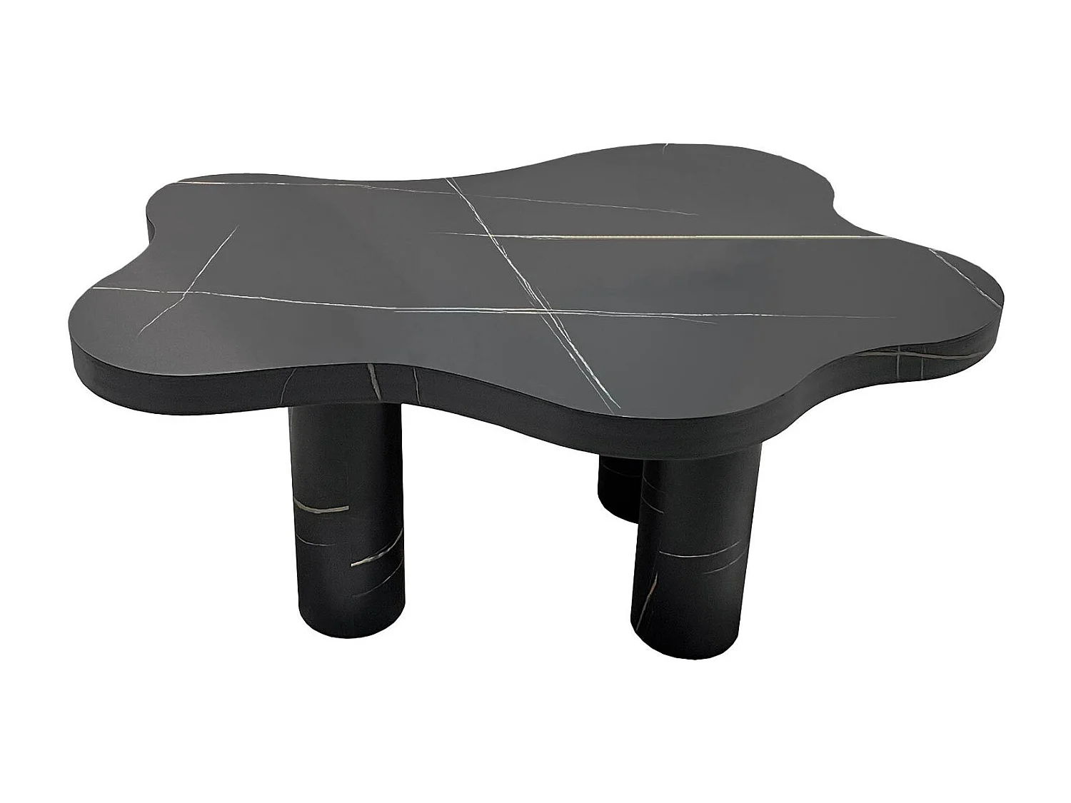 Table basse forme nuage 69x100cm Lagoon Effet Marbre Noir