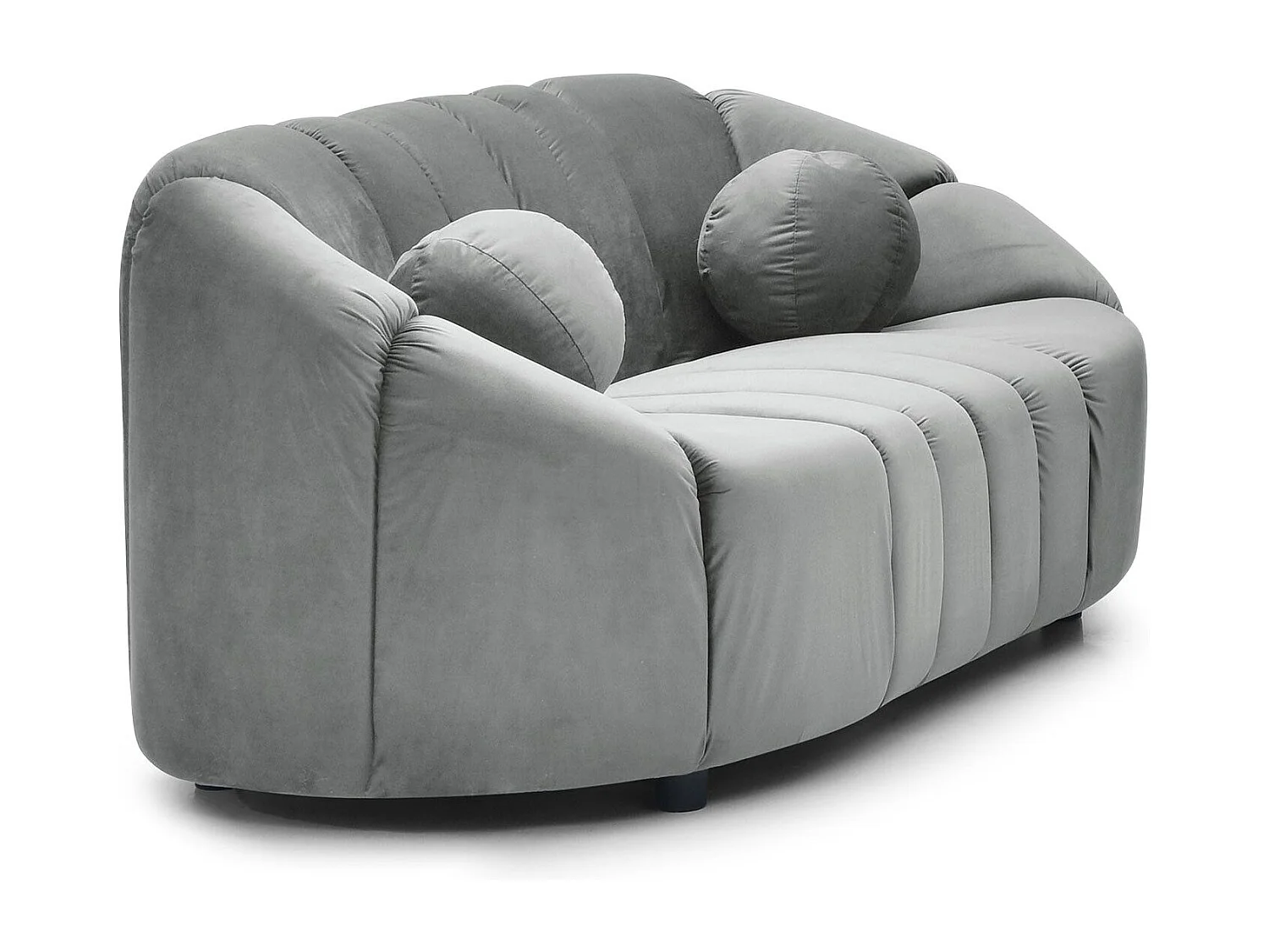 Canapé 2 places design Sidonie Velours Gris