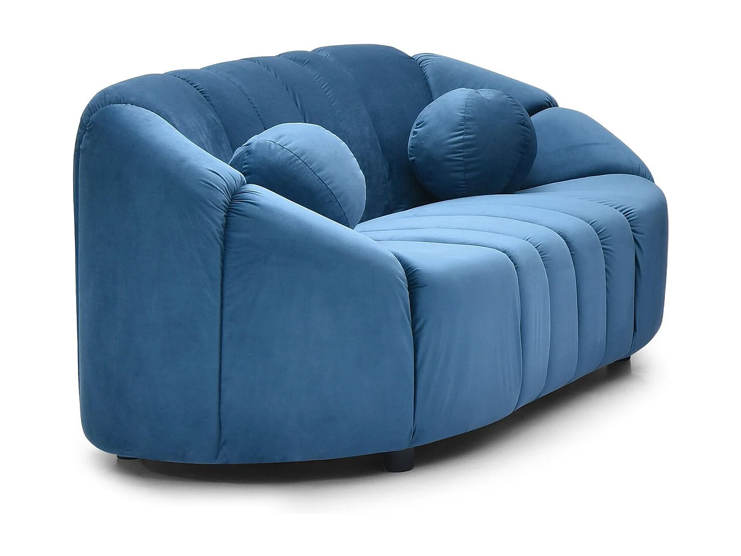 Canapé 2 places design Sidonie Velours Bleu
