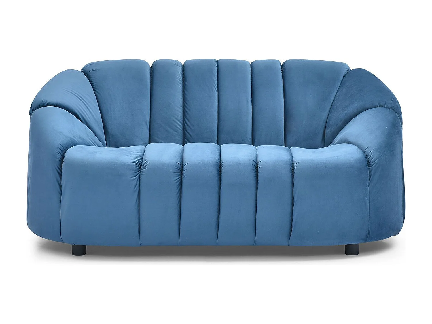 Canapé 2 places design Sidonie Velours Bleu
