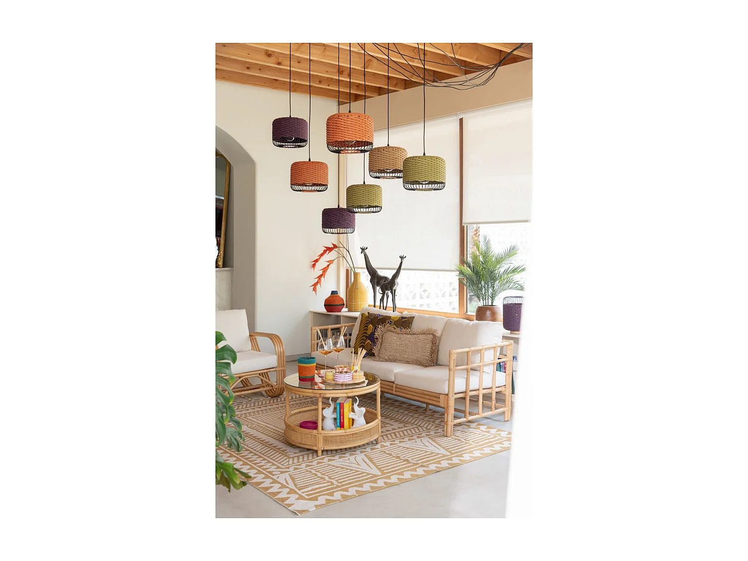 Lampe Suspension en Métal "Eldon" 27cm Orange