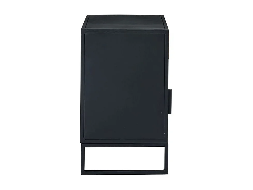 Table de Chevet Avec Porte "Rickey" 59cm Noir & Naturel